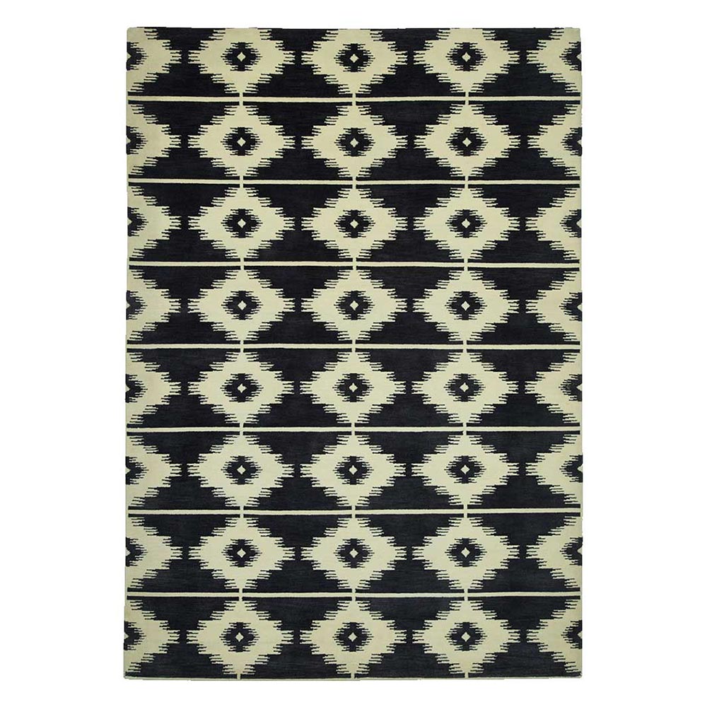 Diamond Hand Knotted Woollen Rug - New Zealand Wool - Hand Knotted - Ajaypee Carpets