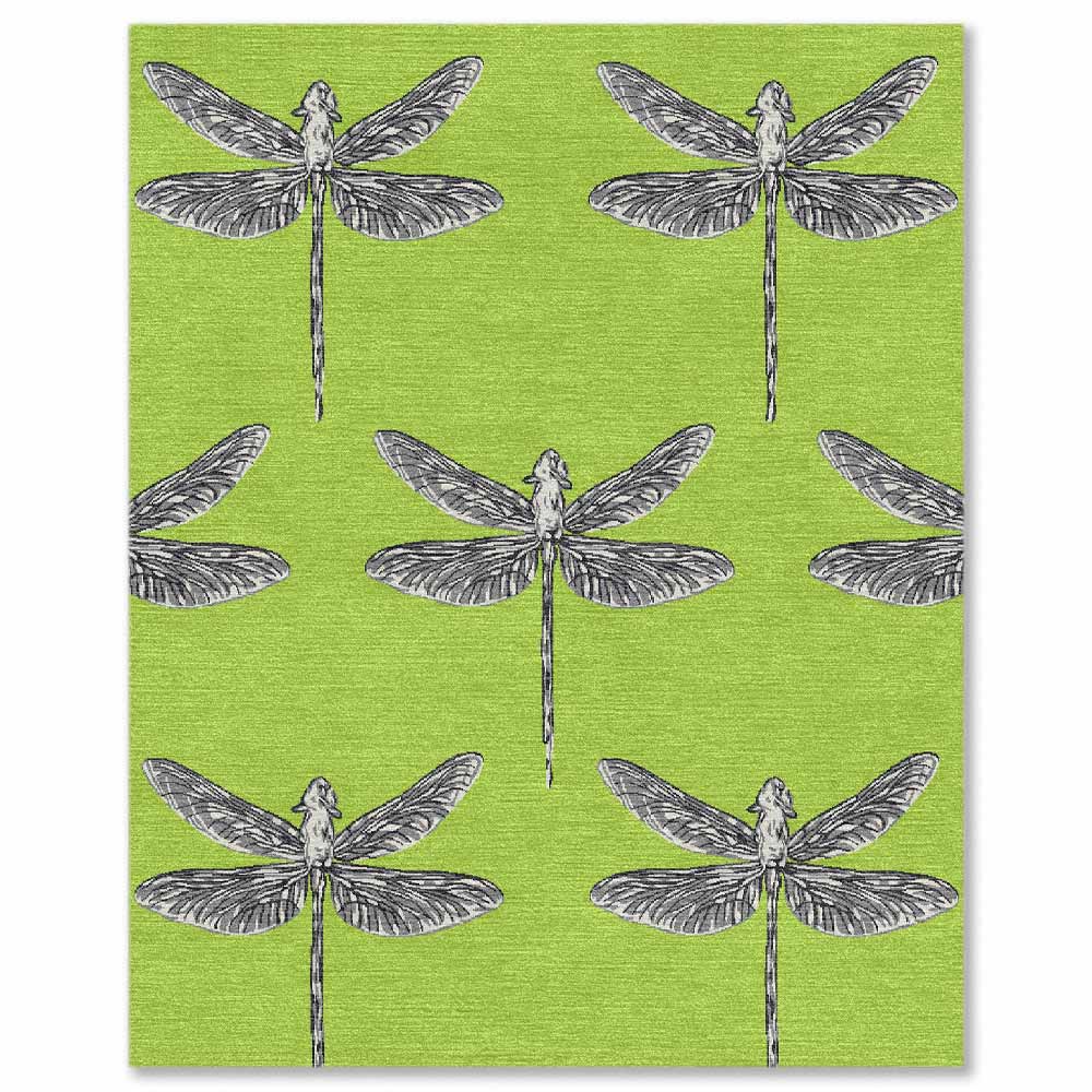 Dragonfly  Hand Tufted Woollen Rug By Anita Dalmia - detail
