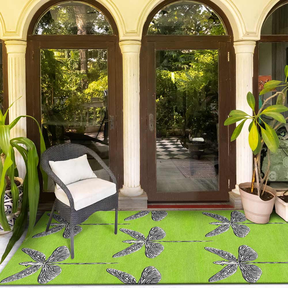 Dragonfly  Hand Tufted Woollen Rug By Anita Dalmia – New Zealand Wool Persian Style handmade carpet by Ajaypee Carpets