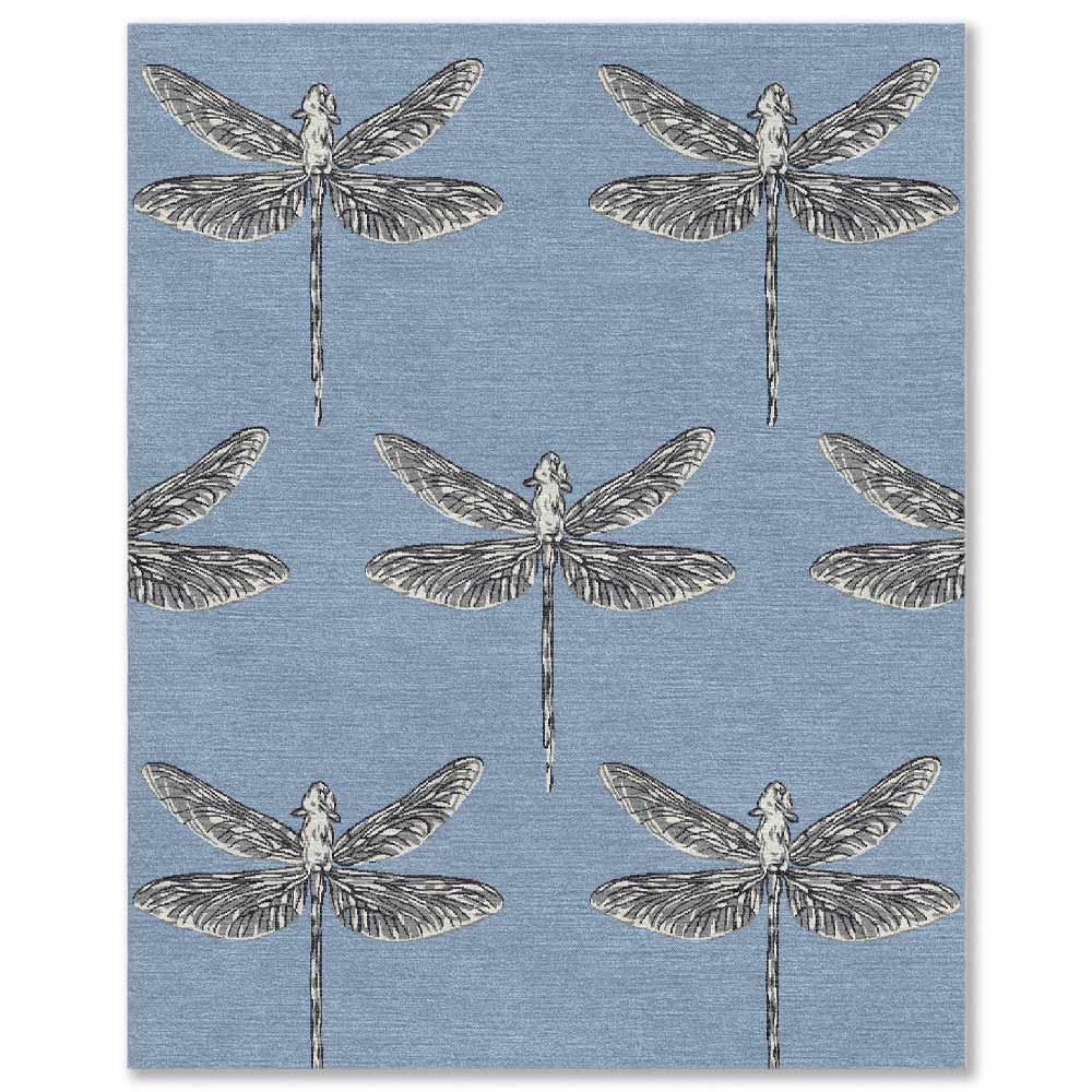 Dragonfly  Hand Tufted Woollen Rug By Anita Dalmia – New Zealand Wool Flatweave handmade carpet by Ajaypee Carpets