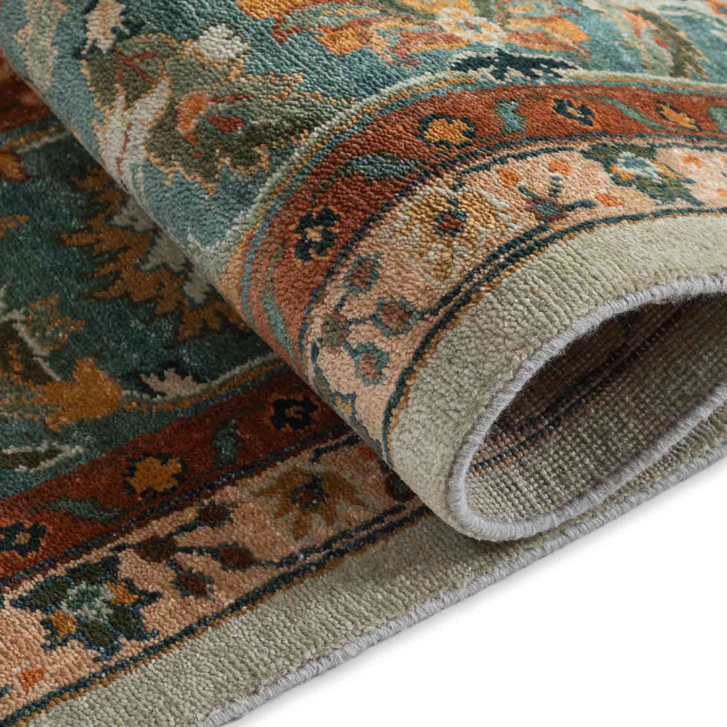 Dweep  Hand Knotted  Woollen Rug - New Zealand Wool - Hand Knotted - Ajaypee Carpets (Detail)