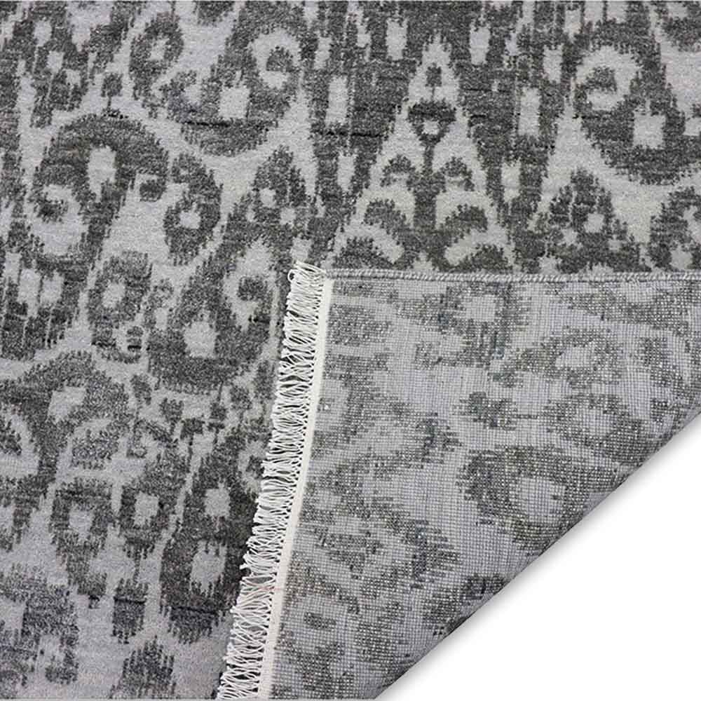 Embry Hand Knotted Woollen And Viscose Rug - Wool & Viscose Blend - Hand Knotted - Ajaypee Carpets (Thumbnail 4)