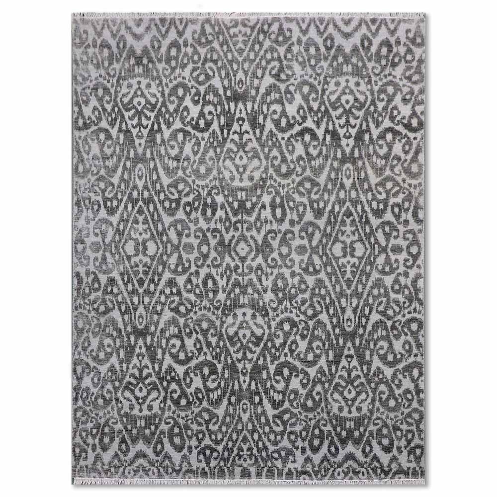 Embry Hand Knotted Woollen And Viscose Rug – Wool & Viscose Blend Hand Knotted handmade carpet by Ajaypee Carpets