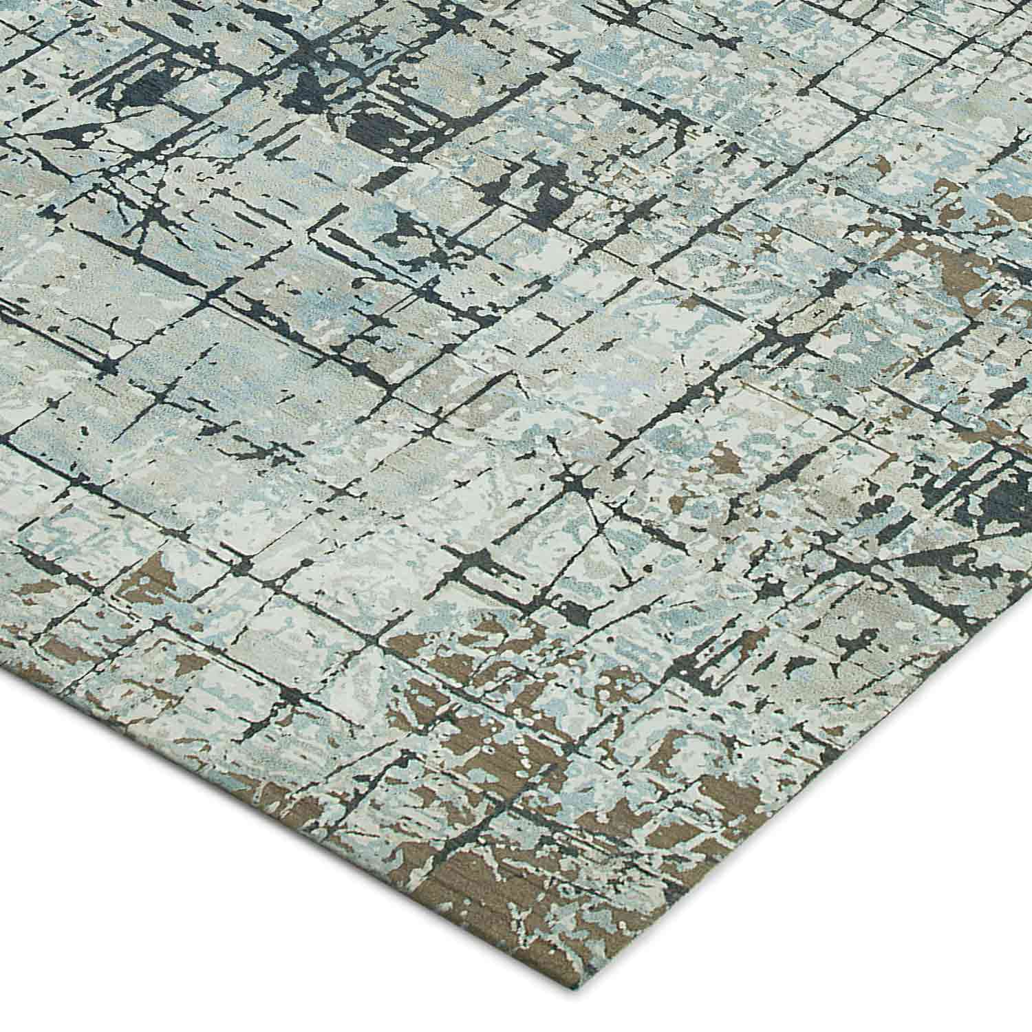 Enclavee Hand Knotted Woollen And Viscose Rug - Wool & Viscose Blend - Hand Knotted - Ajaypee Carpets (Thumbnail 4)