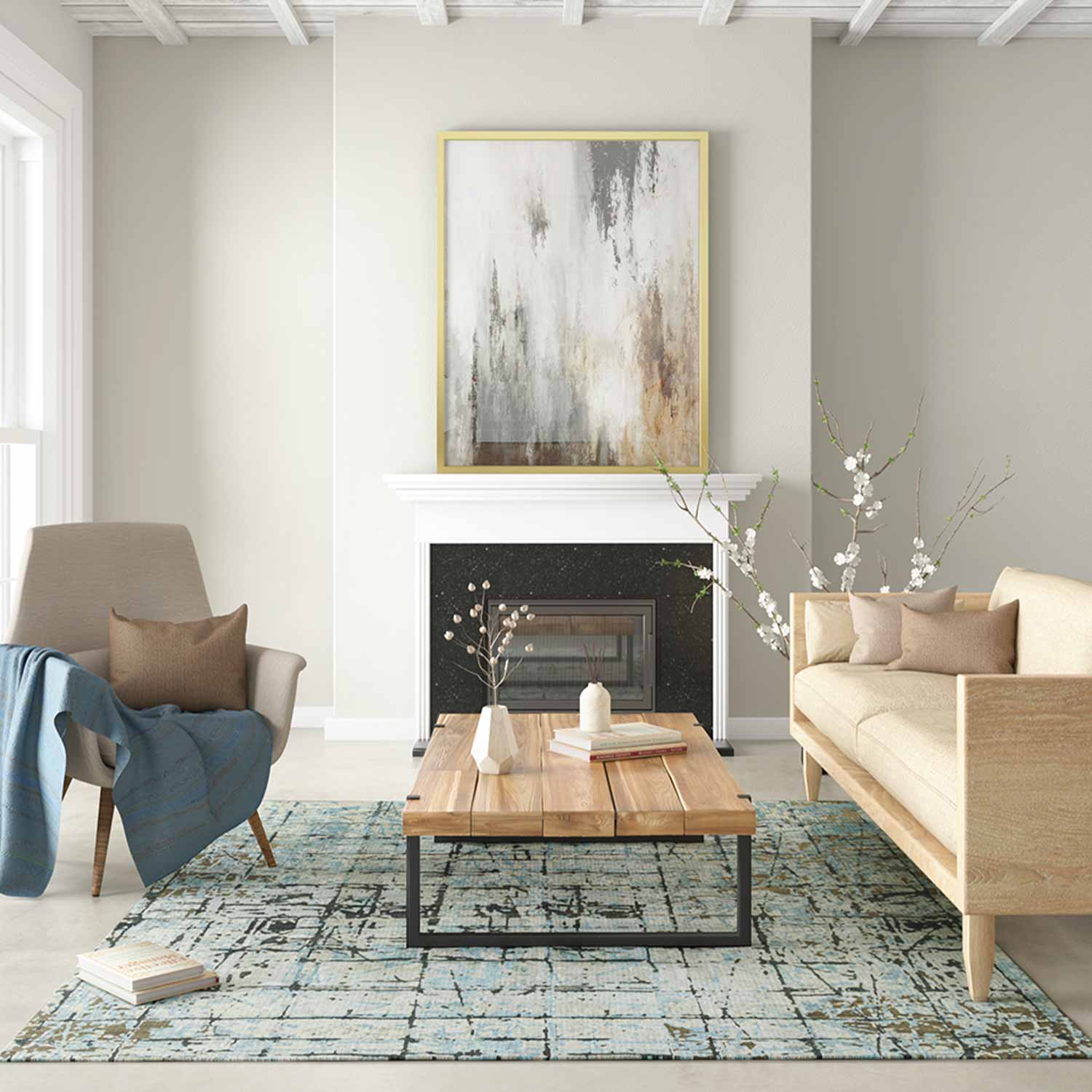 Enclavee Hand Knotted Woollen And Viscose Rug – Wool & Viscose Blend Hand Knotted handmade carpet by Ajaypee Carpets