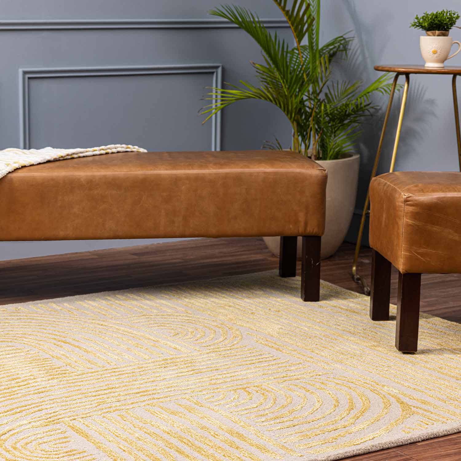 Eshaq Hand Tufted Woollen And Viscose Rug - Wool & Viscose Blend - Hand Tufted - Ajaypee Carpets (Detail)