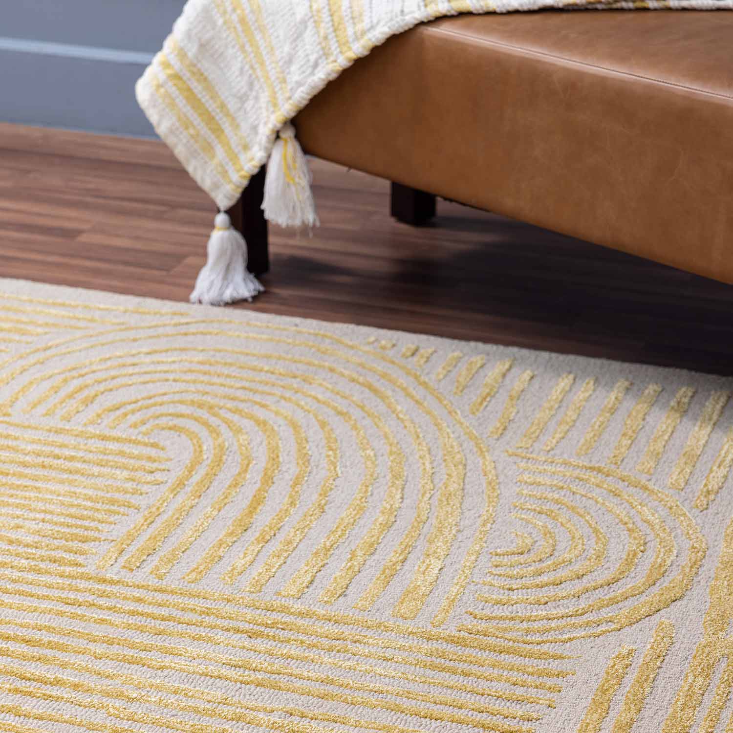Eshaq Hand Tufted Woollen And Viscose Rug - Wool & Viscose Blend - Hand Tufted - Ajaypee Carpets (Thumbnail 6)