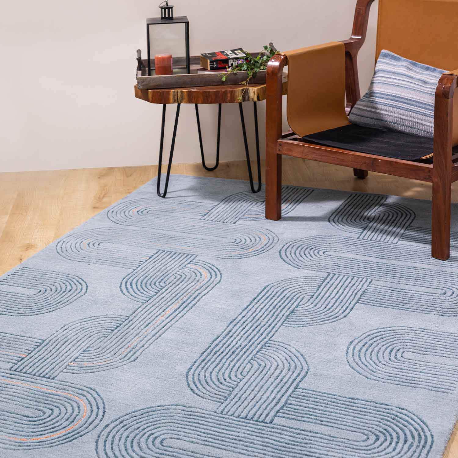 Farida Hand Tufted Woollen And Viscose Rug - Wool & Viscose Blend - Hand Tufted - Ajaypee Carpets (Thumbnail 2)