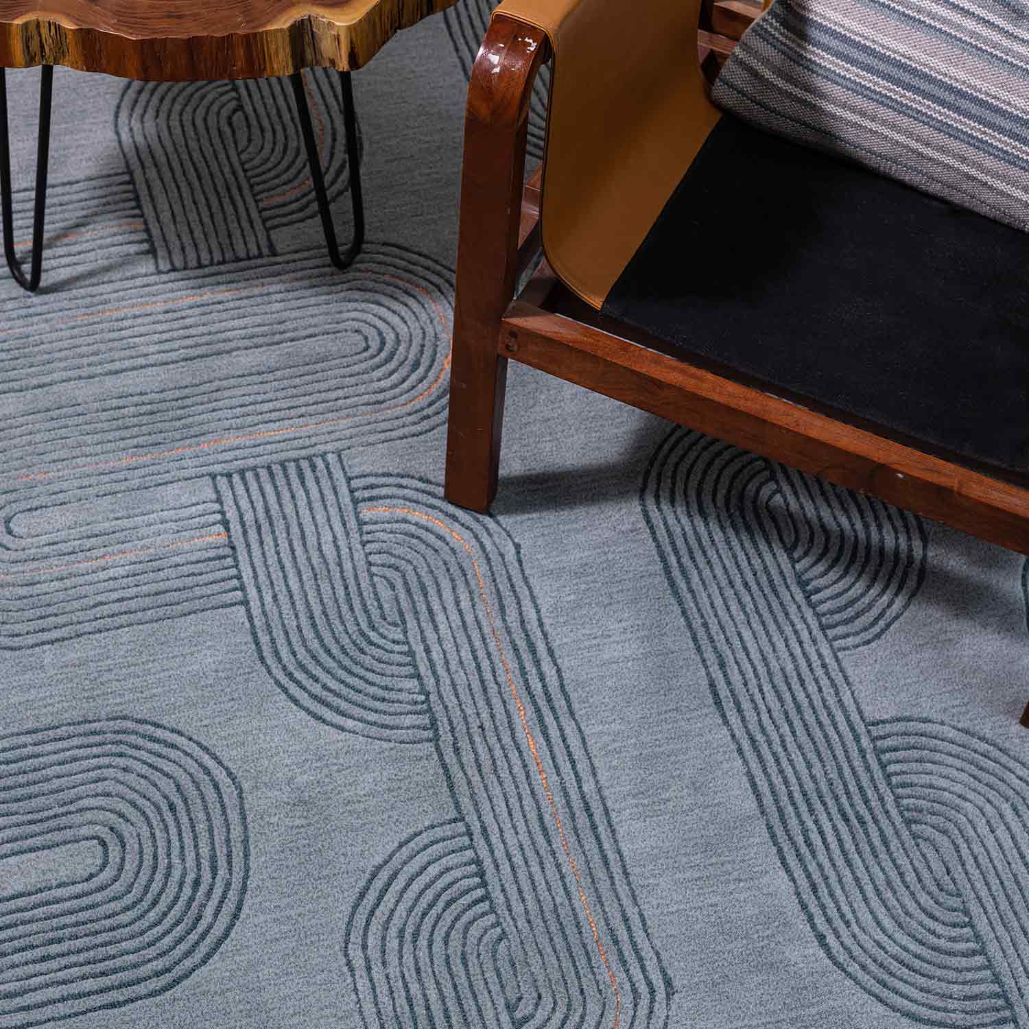 Farida Hand Tufted Woollen And Viscose Rug - Wool & Viscose Blend - Hand Tufted - Ajaypee Carpets (Thumbnail 8)