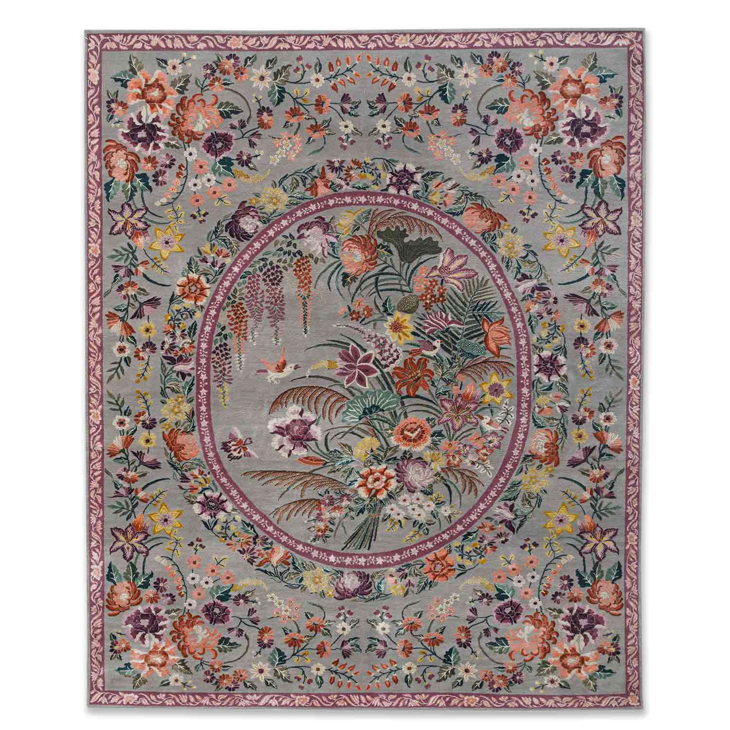 Feraghan Hand Knotted Woollen And Silk Rug By Ashdeen - Wool & Silk Blend - Hand Knotted - Ajaypee Carpets (Thumbnail 2)