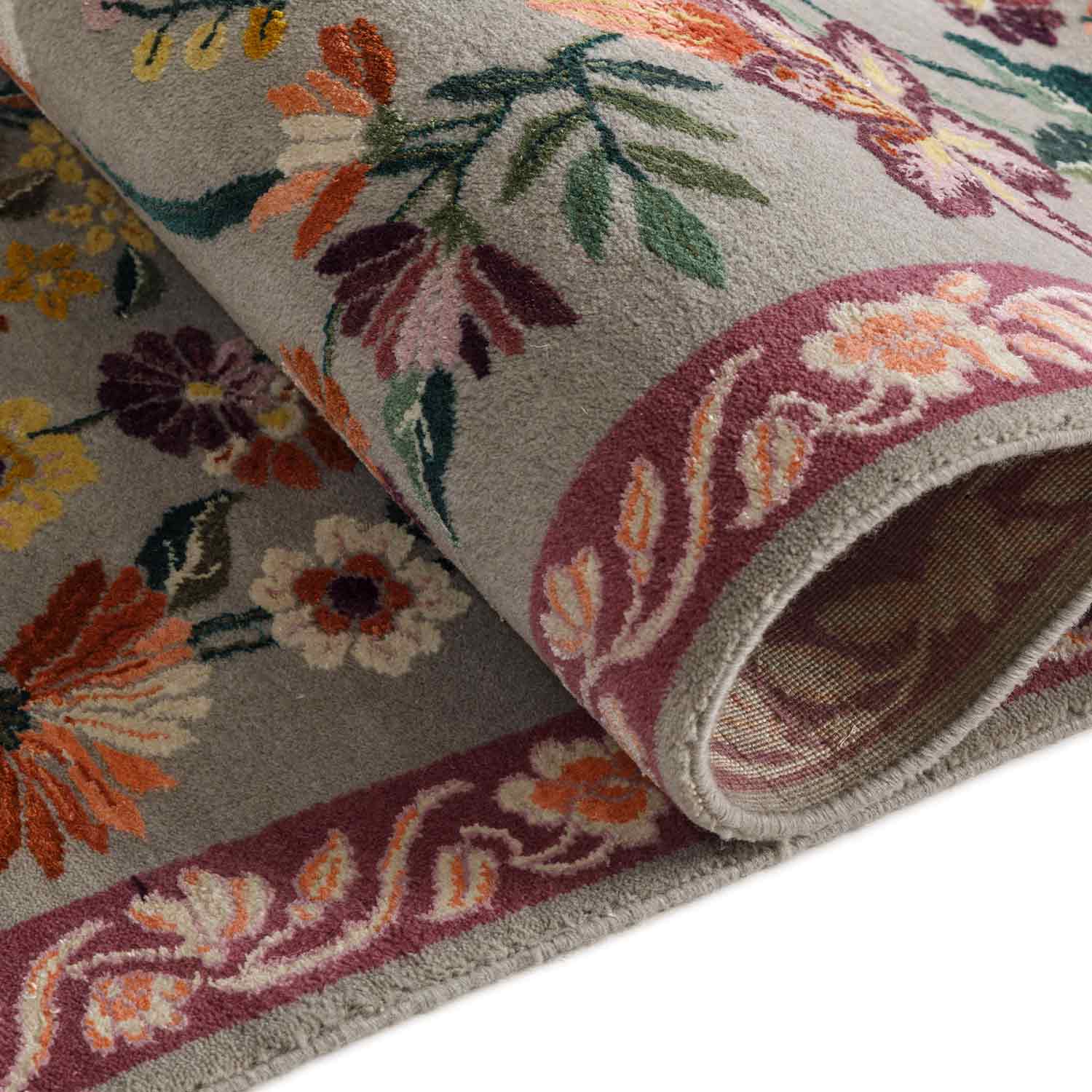 Feraghan Hand Knotted Woollen And Silk Rug By Ashdeen - Wool & Silk Blend - Hand Knotted - Ajaypee Carpets (Thumbnail 3)