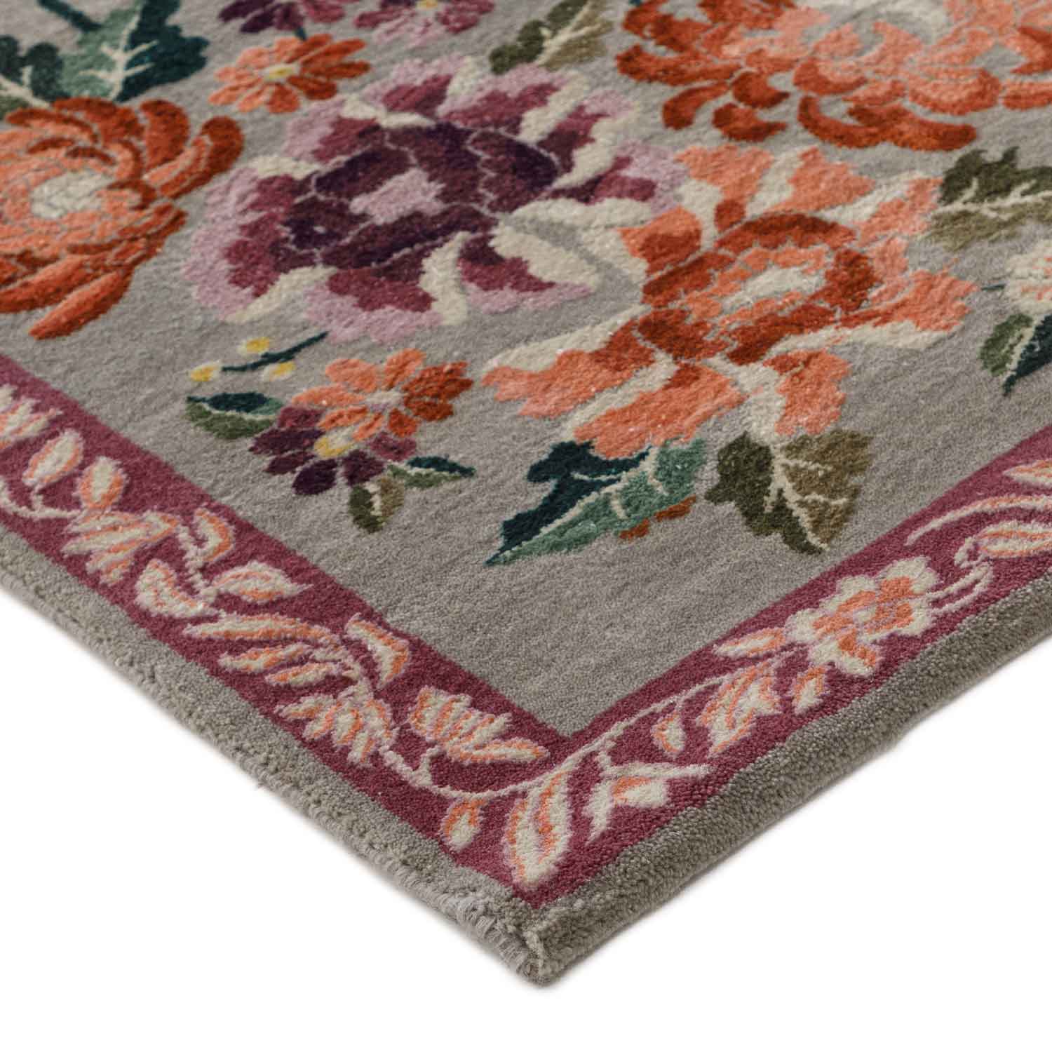 Feraghan Hand Knotted Woollen And Silk Rug By Ashdeen - Wool & Silk Blend - Hand Knotted - Ajaypee Carpets (Thumbnail 5)