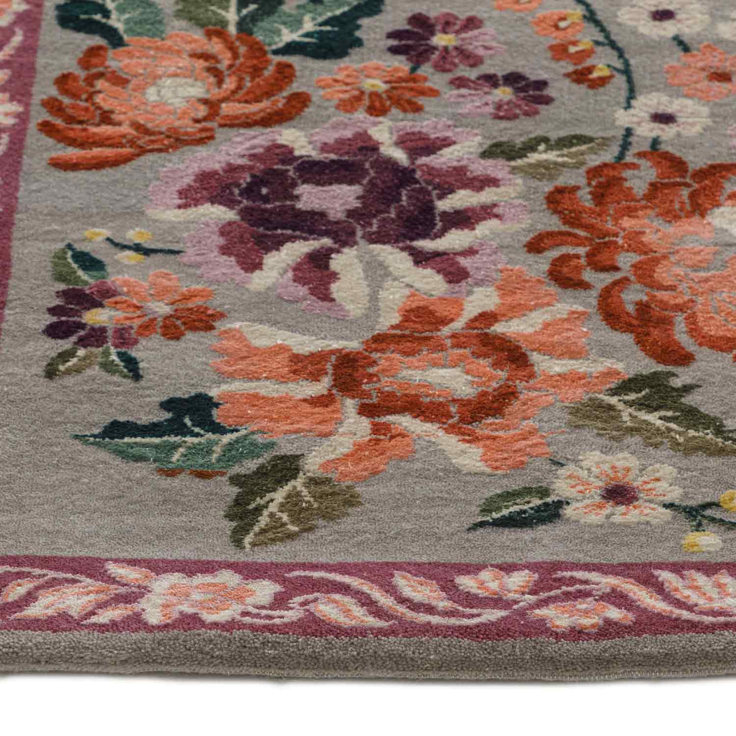 Feraghan Hand Knotted Woollen And Silk Rug By Ashdeen - Wool & Silk Blend - Hand Knotted - Ajaypee Carpets (Thumbnail 6)
