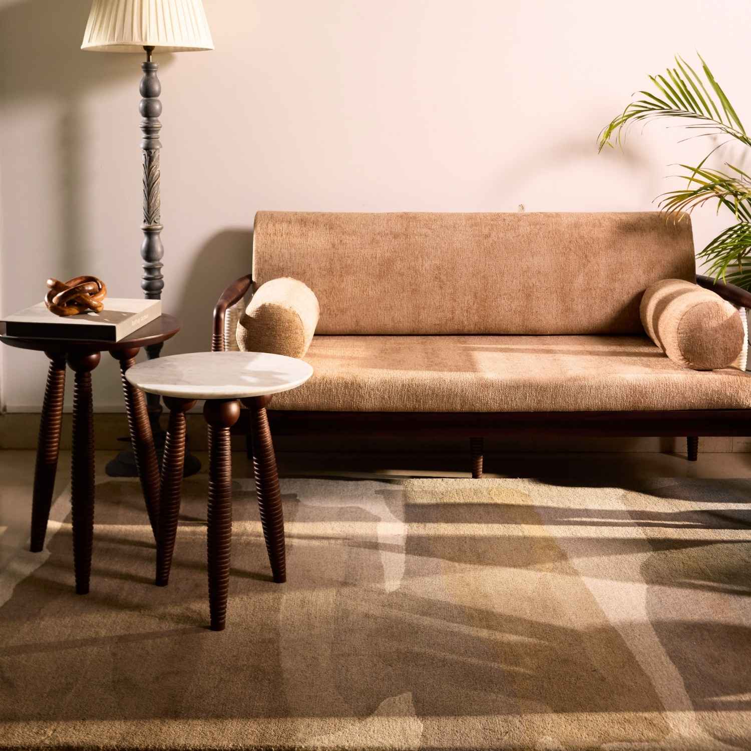 Aranya Double Seater Sofa(Marble Piers) – Recycled PET Persian Style handmade carpet by Ajaypee Carpets
